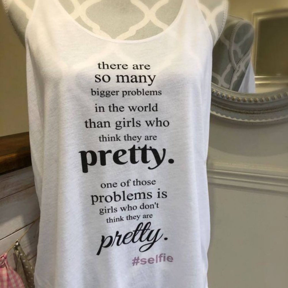 "#selfie" slouchy tank top
